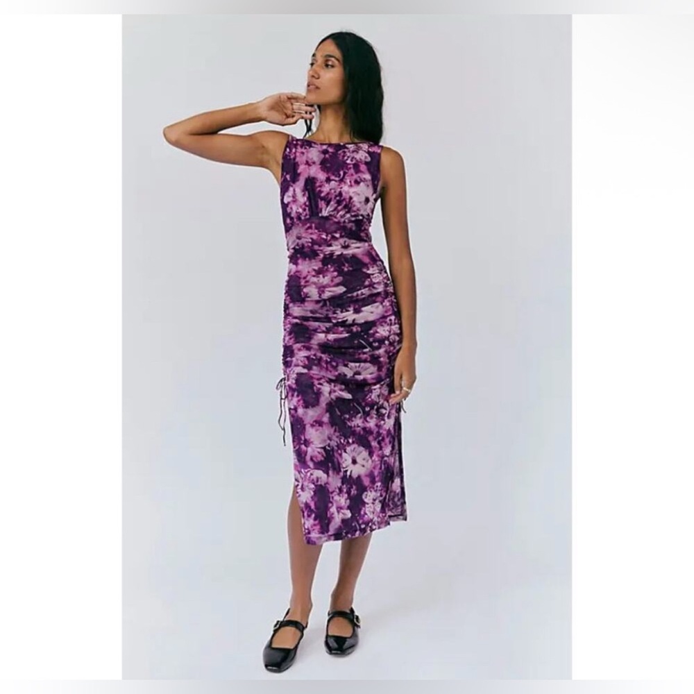 Free People Printed Take Me Away Midi Dress